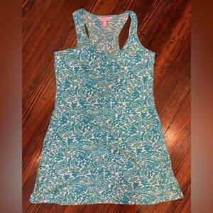 Lilly Pulitzer cordon blue sailors beach Racerback dress Sz Medium Shell Print